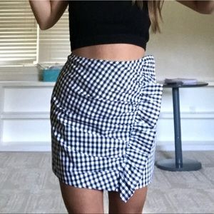 Black and white gingham skirt